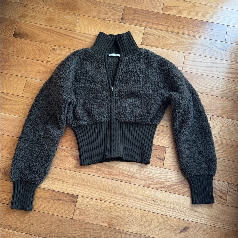 Aritzia Wilfred Astro Zip Up Sweater